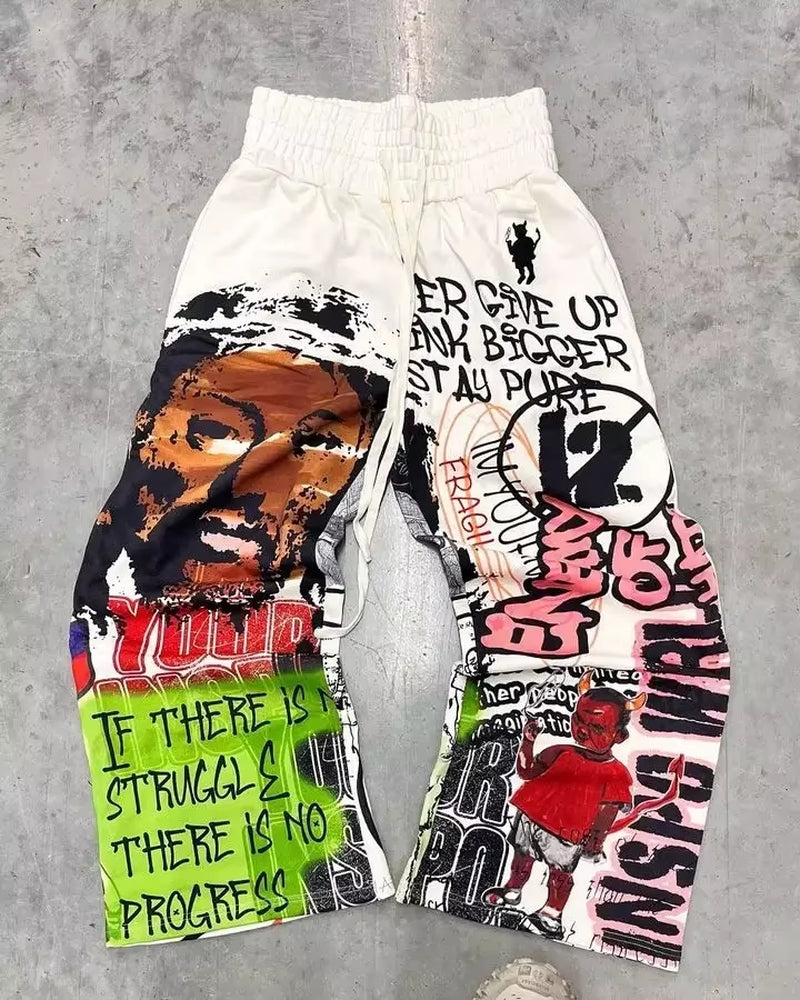 Streetwear Sweatpants Y2K Pants Gothic Hip Hop Retro Camo Graphic Baggy Casual Pants Womens Mens Elastic Waist Jogging Trousers