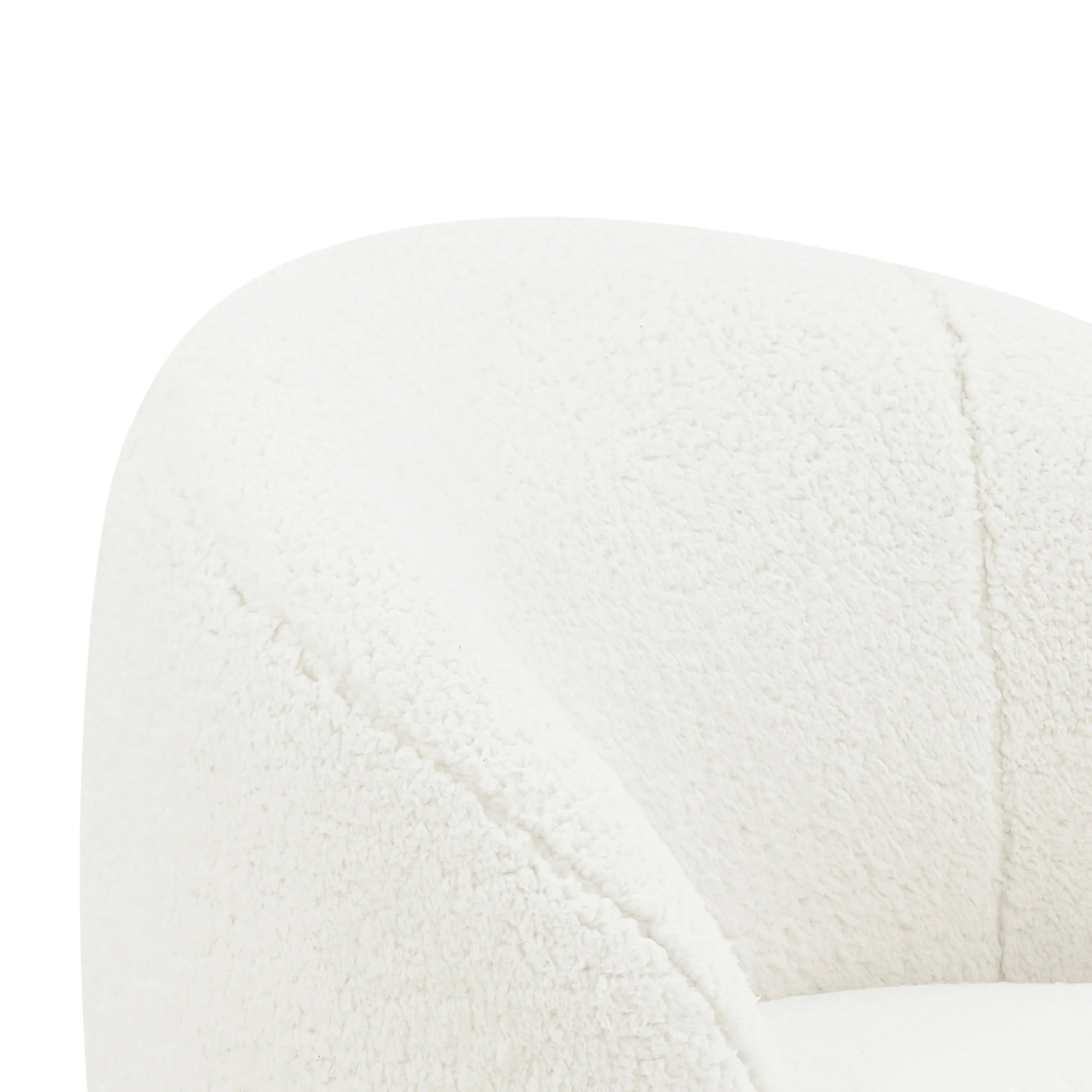 Mira Kids Swivel Chair, Cream Faux Shearling