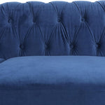 Velvet Chesterfield Sofa, 84'' Modern Tufted 3 Seater Couch with Scroll Arms and Wood Legs for Living Room Bedroom (Blue), Blue Velvet, 84 in Chesterfield Sofa