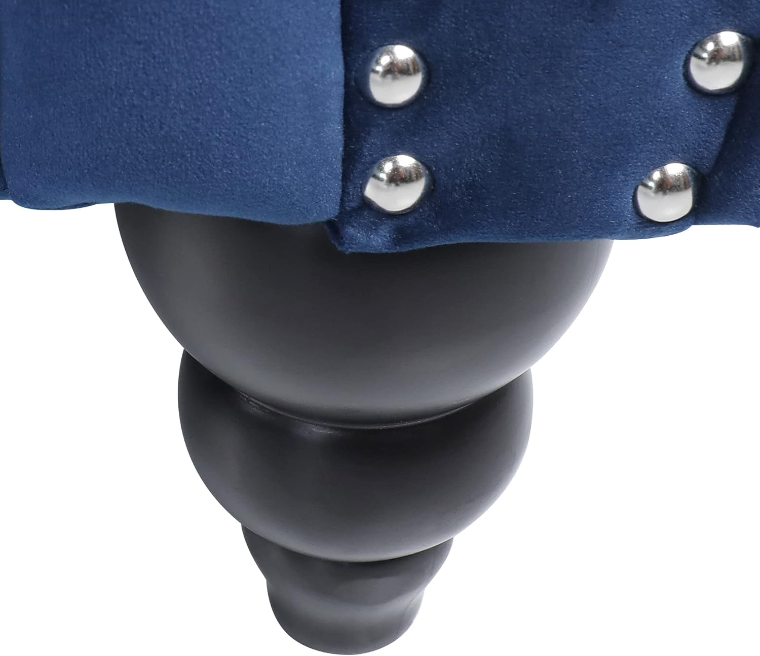 Velvet Chesterfield Sofa, 84'' Modern Tufted 3 Seater Couch with Scroll Arms and Wood Legs for Living Room Bedroom (Blue), Blue Velvet, 84 in Chesterfield Sofa