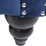 Velvet Chesterfield Sofa, 84'' Modern Tufted 3 Seater Couch with Scroll Arms and Wood Legs for Living Room Bedroom (Blue), Blue Velvet, 84 in Chesterfield Sofa