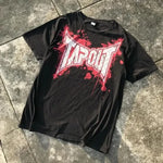 New Tapout Green Graffiti Shirts Y2K Mens Graphic Print Oversized T Shirt Harajuku Gothic round Neck Cotton Short Sleeve Tops