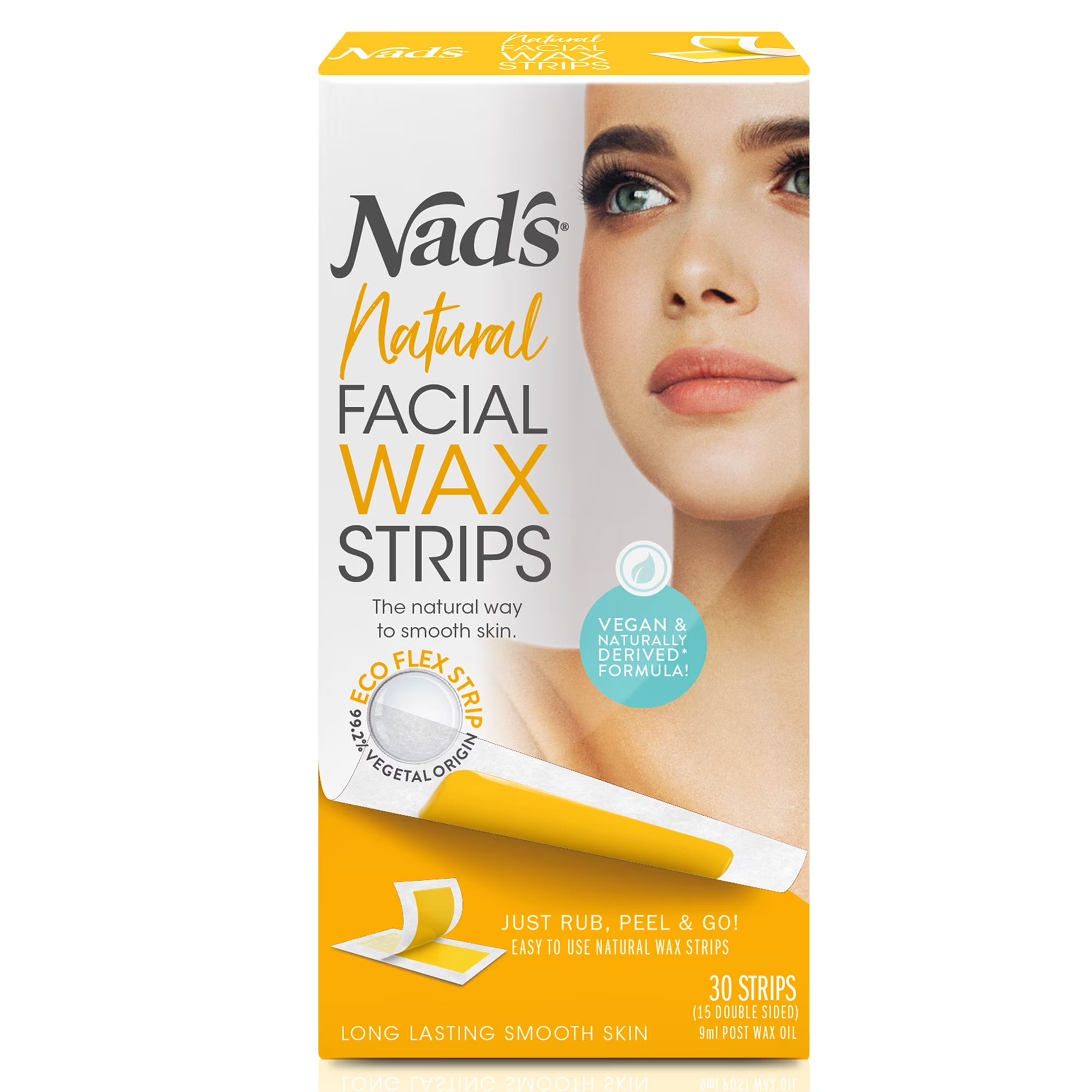 Natural Facial Wax Strips for Facial Hair Removal, 30Ct