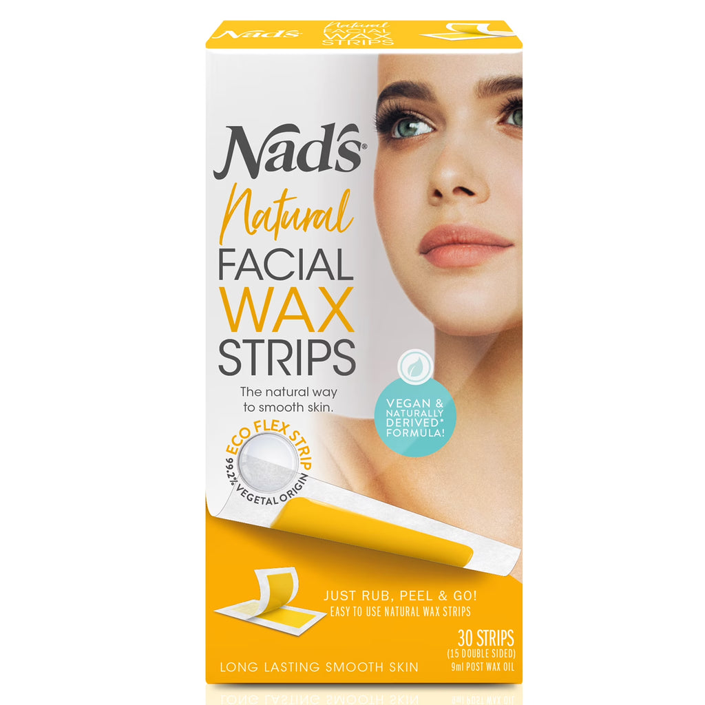 Natural Facial Wax Strips for Facial Hair Removal, 30Ct
