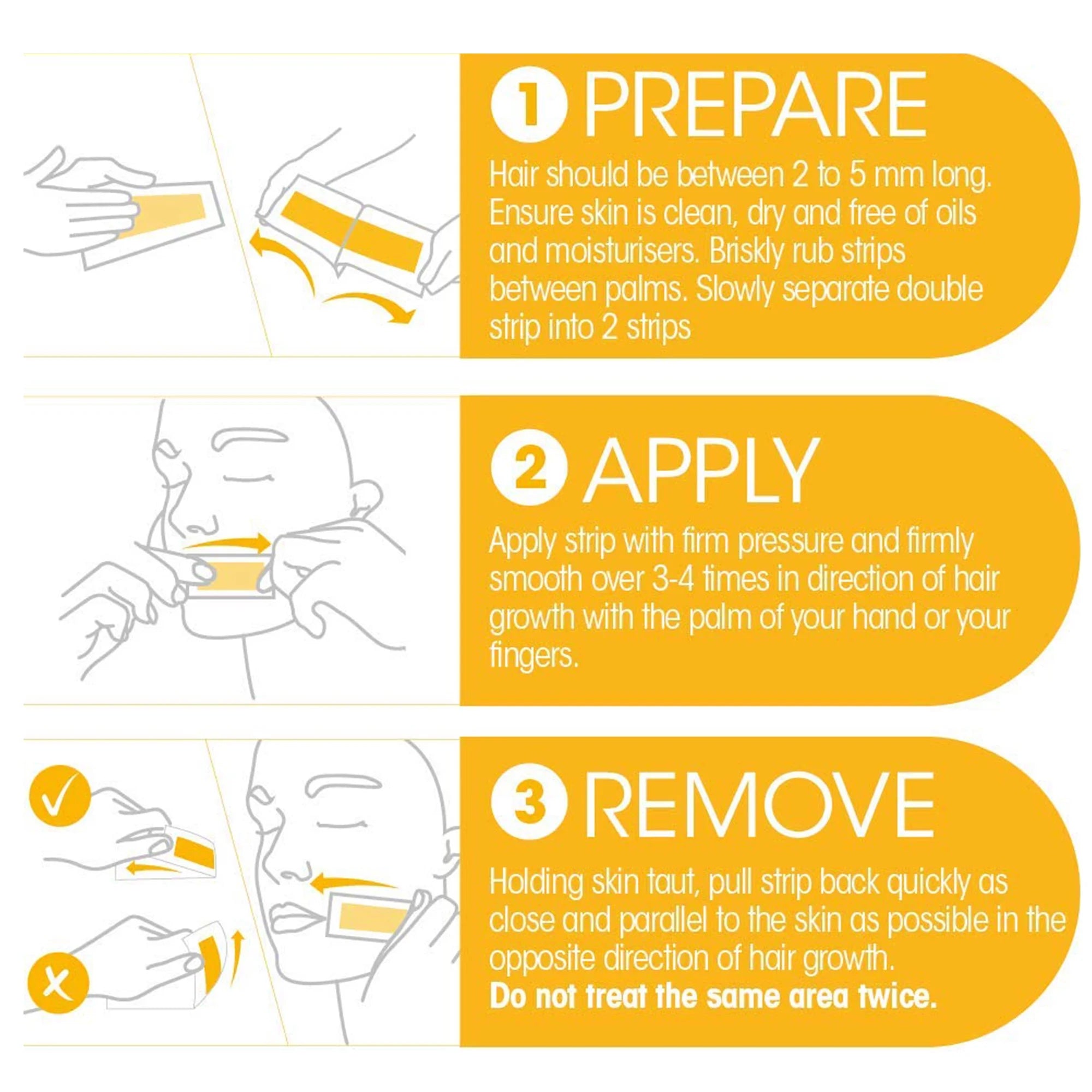 Natural Facial Wax Strips for Facial Hair Removal, 30Ct