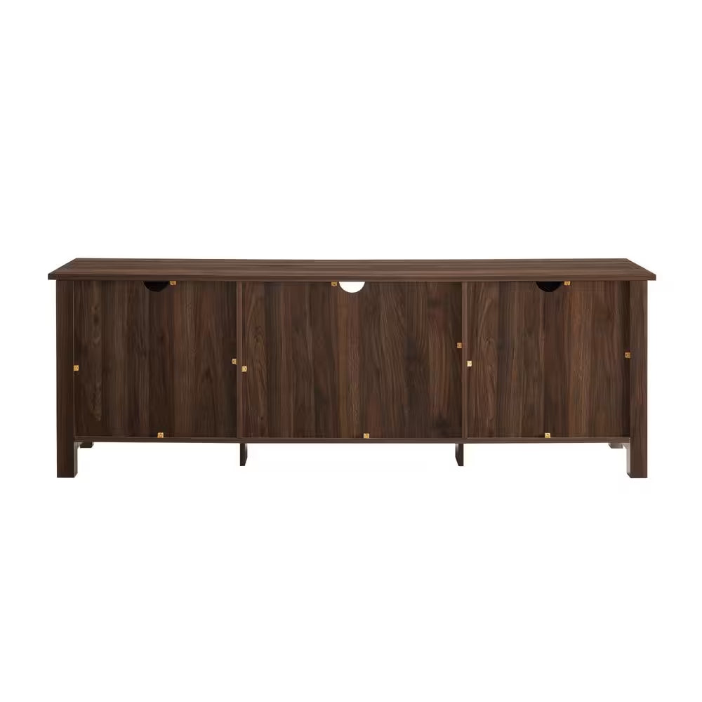 70 In. Coastal Dark Walnut Composite TV Stand with Storage Doors (Max TV Size 80 In.)