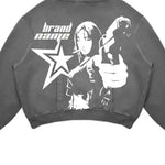 New Street Gothic Casual Letter Blast Print Pattern Men Clothing Fashion Hoodie Harajuku Retro Y2K Hoodie Sweatshirt
