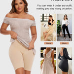 2 Packs Tummy Control Shapewear Shorts Faja Body Shaper for Women High-Waisted Thigh Slimming