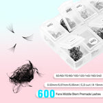 600 Fans Premade Fans Eyelash Extensions 5D 6D 7D 8D 10D 12D 14D 16D 24D Premade Lash Fans 8-15Mm Mixed Length Promade Loose Fans Thin Base Premade Volume Lash Extension(24D-0.03-C-8-15Mm)