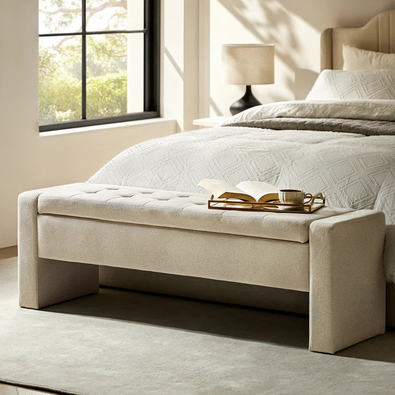 Anthonique 55.1'' W Modern Tufted Upholstered Storage Bench