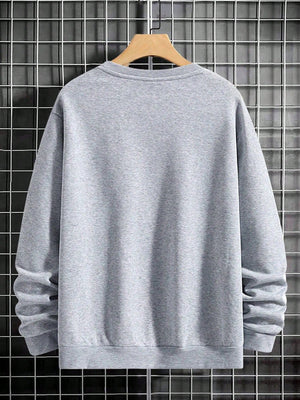 Manfinity Sporsity Men Letter Graphic Sweatshirt Going Out Crew Neck Letter Los Angeles Long Sleeve Casual Sweatshirt, for Friends, Husband, Boyfriend Gifts, Los Angeles Hoodie, Mens Sweatshirt, Mens Pullover Hoodie