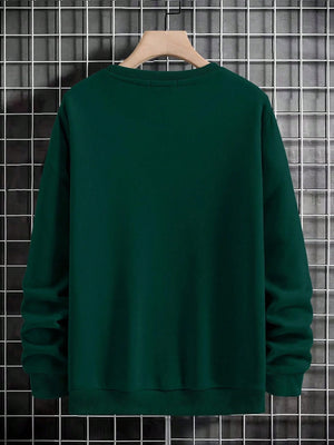 Manfinity Sporsity Men Letter Graphic Sweatshirt Going Out Crew Neck Letter Los Angeles Long Sleeve Casual Sweatshirt, for Friends, Husband, Boyfriend Gifts, Los Angeles Hoodie, Mens Sweatshirt, Mens Pullover Hoodie