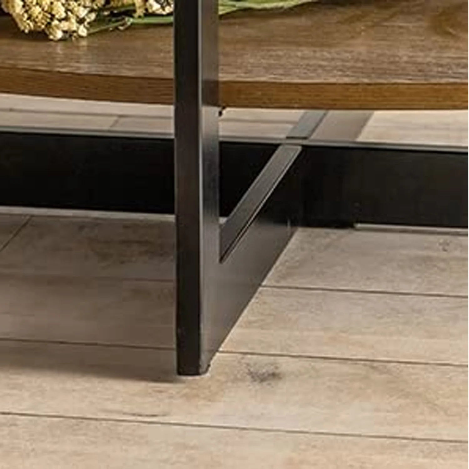 Double Layer Coffee Table,Oval Wood Farmhouse with Storage,47.87"L X 30"W X 17.99"H,Brown