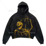 New Street Gothic Casual Letter Blast Print Pattern Men Clothing Fashion Hoodie Harajuku Retro Y2K Hoodie Sweatshirt