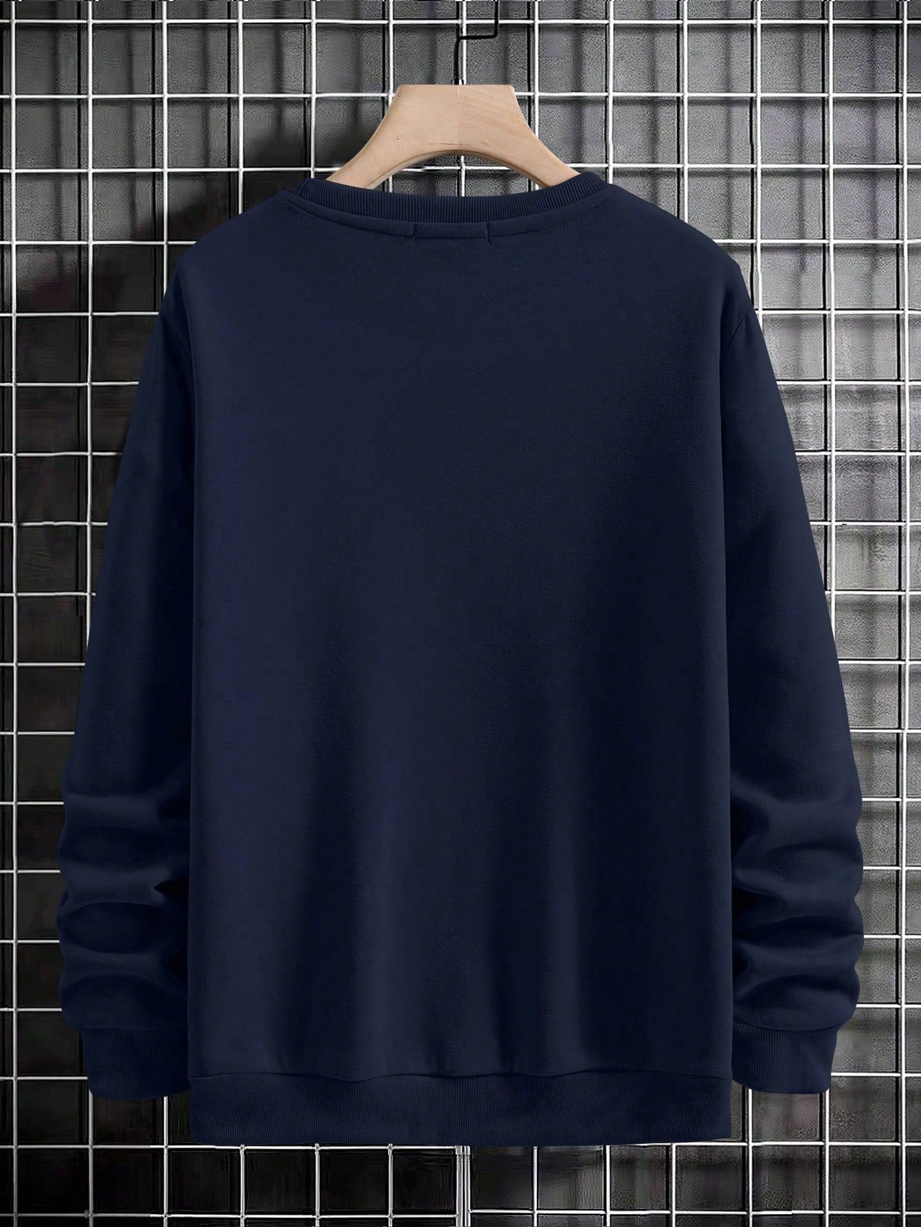 Manfinity Sporsity Men Letter Graphic Sweatshirt Going Out Crew Neck Letter Los Angeles Long Sleeve Casual Sweatshirt, for Friends, Husband, Boyfriend Gifts, Los Angeles Hoodie, Mens Sweatshirt, Mens Pullover Hoodie