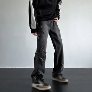 Vintage Men'S Trendy Jeans American Premium Simple Casual Pants Fashion Street Male Straight Pants Fashionable Peplum Clothing