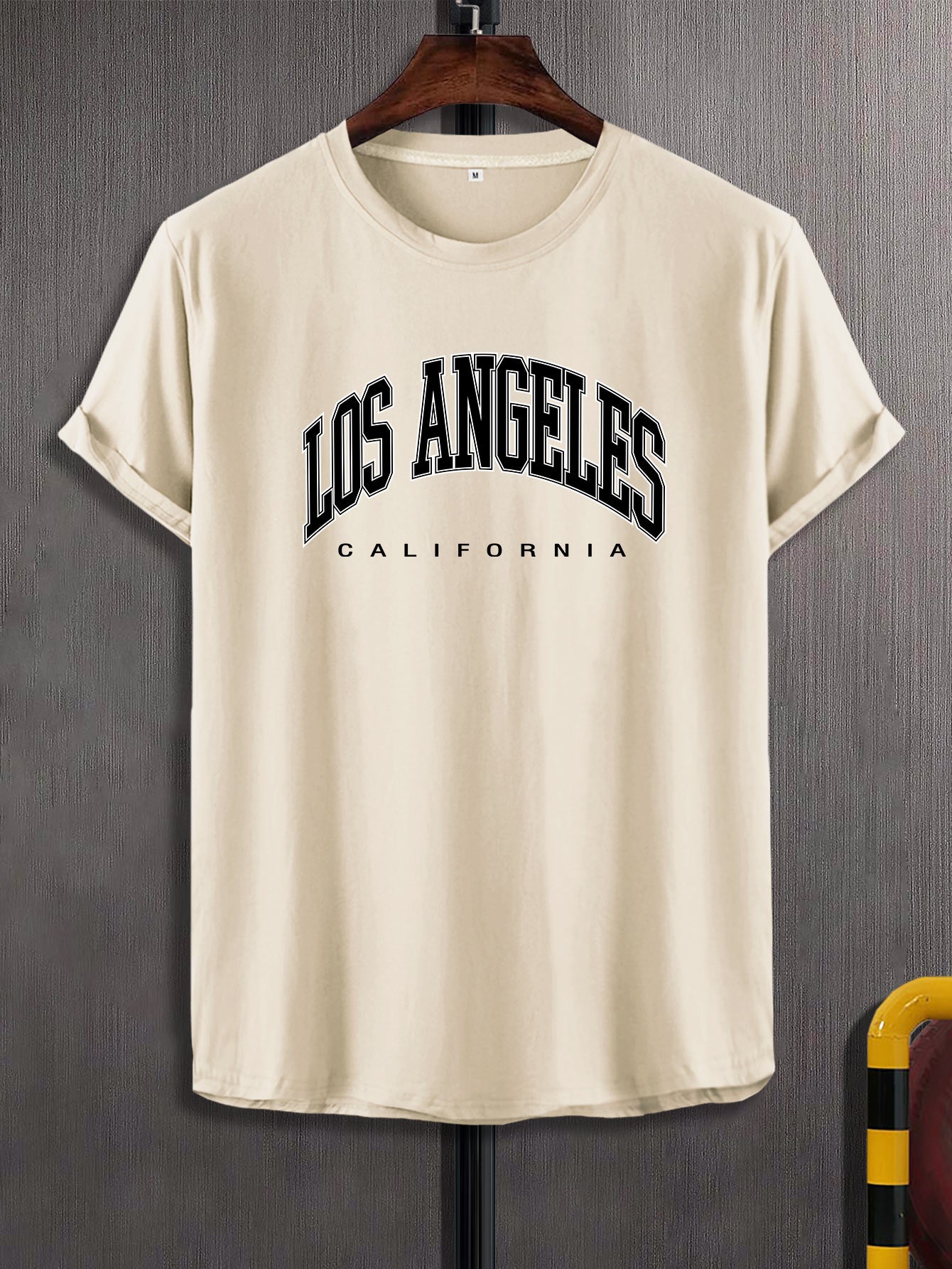 Manfinity Sporsity Men T-Shirts Fit Crew Neck Short Sleeve Graphic Tee Los Angeles Casual Summer Polyester