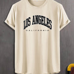 Manfinity Sporsity Men T-Shirts Fit Crew Neck Short Sleeve Graphic Tee Los Angeles Casual Summer Polyester