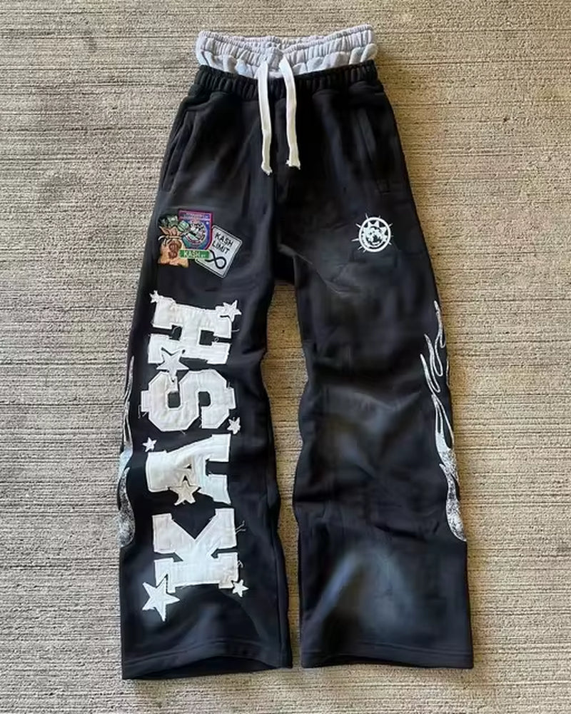 Streetwear Sweatpants Y2K Pants Gothic Hip Hop Retro Camo Graphic Baggy Casual Pants Womens Mens Elastic Waist Jogging Trousers
