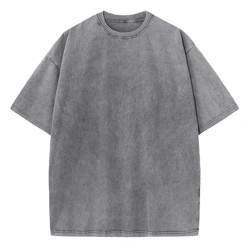 Washed Vintage Men Women T-Shirts Street Hip Hop Retro Punk T Shirt Harajuku Casual Cotton Short Sleeve Acid Wash Tshirts Tops