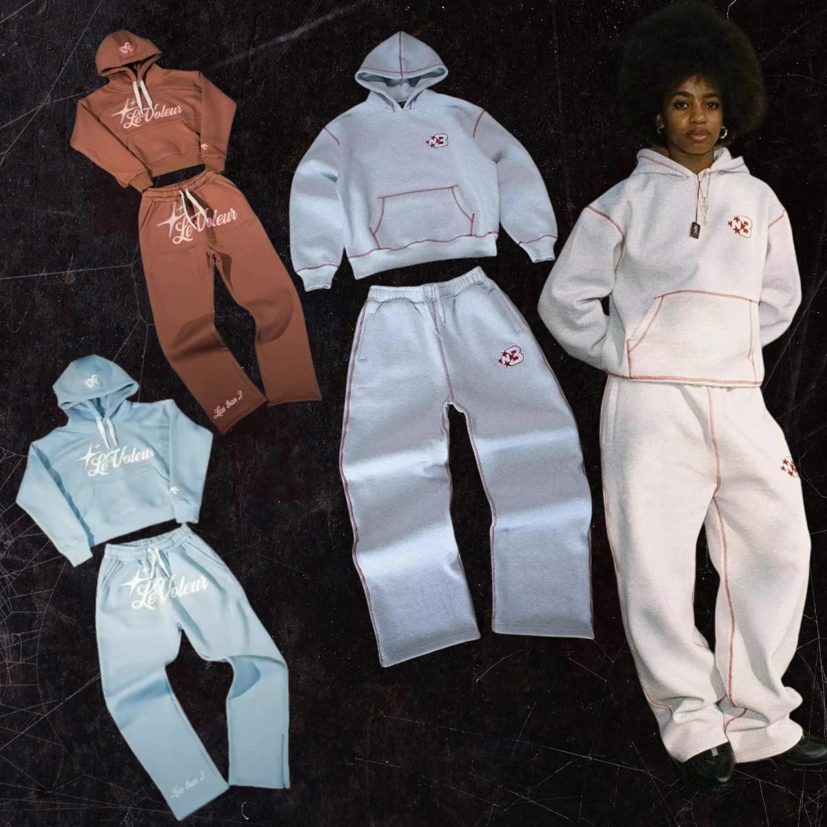 New Oversized Loose Y2K Tracksuit Men Cotton Casual Sports Hoodies Sweatpants Two Piece Set Clothes for Men Fashion Streetwear